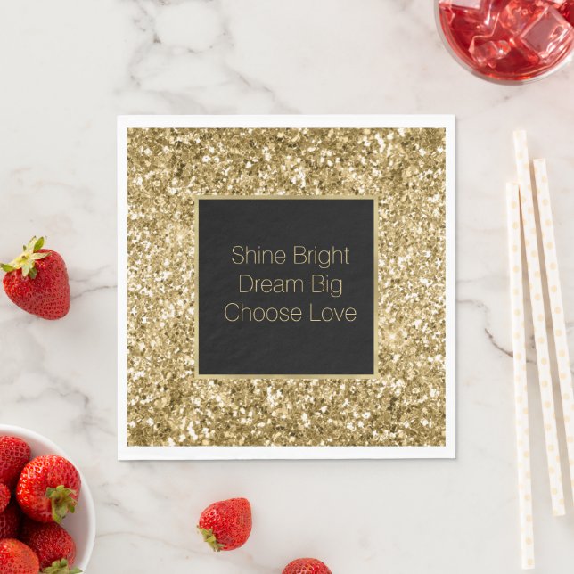 Guardanapo De Papel Glitzy Glitz Sparkle Dourado (Insitu)