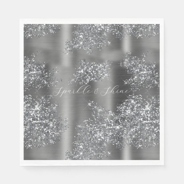 Guardanapo De Papel Glitzy Silver (Frente)