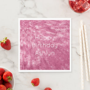 Guardanapo De Papel Glitzy Sparkle Pink Birthday