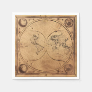 Guardanapo De Papel Globo de Mapa do Mundo Russo Vintage
