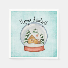 Guardanapo De Papel Globo de Neve de Feriado de Madeira
