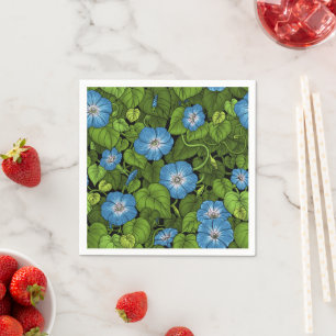 Guardanapo De Papel Glória da manhã em azul e verde