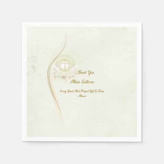 Guardanapo De Papel Glowing angels baptism paper napkins  (Frente)