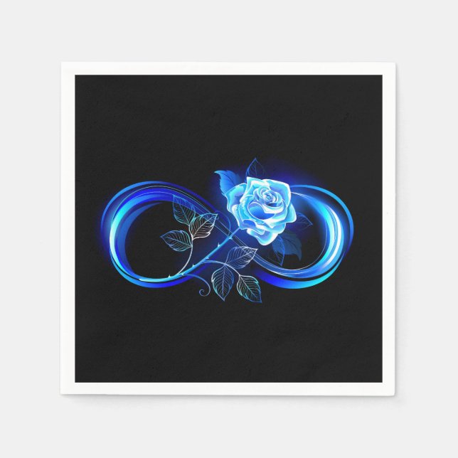 Guardanapo De Papel Glowing infinity with blue rose (Frente)