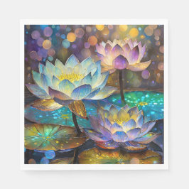 Guardanapo De Papel Glowing Lotus Flowers Trio