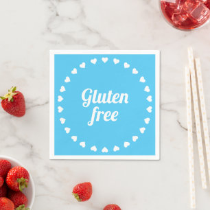Guardanapo De Papel Gluten Free Celiac Coeliac Blue Party
