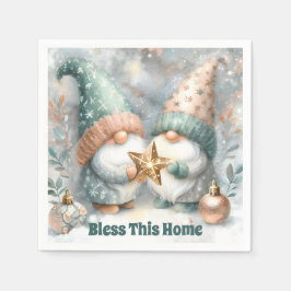 Guardanapo De Papel Gnome de Inverno Personalizado de Natal Abençoa Es