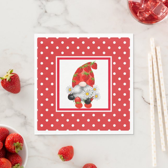 Guardanapo De Papel Gnome Strawberry fresco (Insitu)