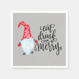 Guardanapo De Papel Gnomo de Natal Beba Feliz