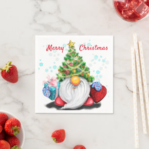 Guardanapo De Papel Gnomo de Natal com Gift Napkins