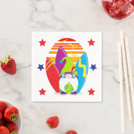 Guardanapo De Papel Gnomo do Surfing do Partido da Praia