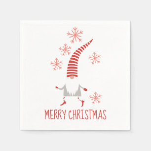 Guardanapo De Papel Gnomo Felry Christmas E Snowflakes