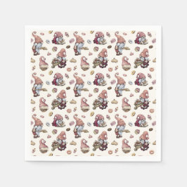 Guardanapo De Papel Gnomos Assando Cupcakes Donuts Tendente Adorável