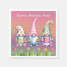 Guardanapo De Papel Gnomos de páscoa na Festa de aniversário de Aquare