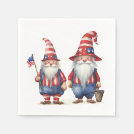 Guardanapo De Papel Gnomos Patrióticos Americanos
