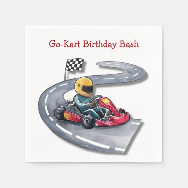 Guardanapo De Papel Go-Kart Birthday Bash (Frente)