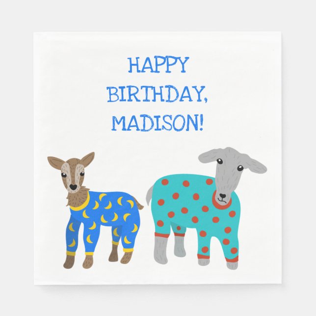 Guardanapo De Papel Goats in Pajamas Kids SlumbParty (Frente)