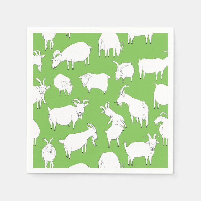 Guardanapo De Papel Goats play - verde (Frente)