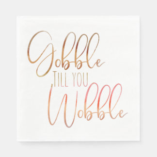 Guardanapo De Papel Gobble até você Wobble Watercolor Ação de Graças