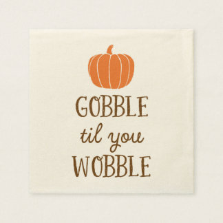 Guardanapo De Papel Gobble Til You Wobble Dia de Ação de Graças Napkin