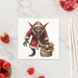 Guardanapo De Papel Goblin de Natal assustador - Papais noeis de Mau d