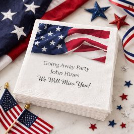 Guardanapo De Papel Going Away Party USA Flag Military Send Off