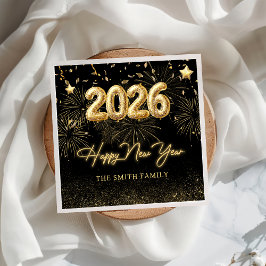 Guardanapo De Papel Gold Balloon New Years Eve Party Paper Napkin