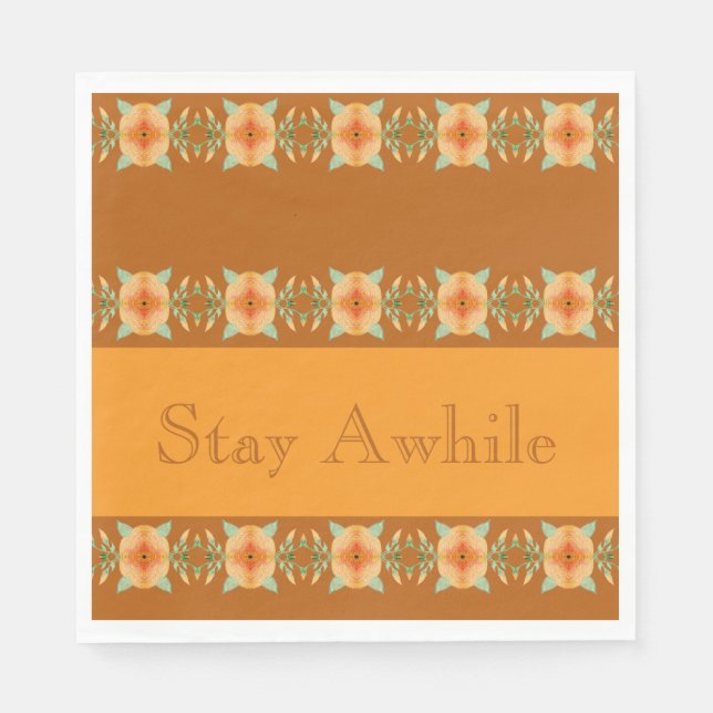 Guardanapo De Papel Gold Browns With Peach Artsy (Frente)