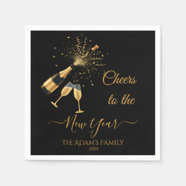 Guardanapo De Papel  Gold Champagne Cheers New Year