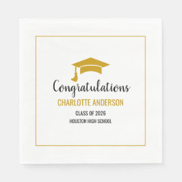 Guardanapo De Papel Gold Congrats Graduation