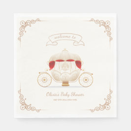 Guardanapo De Papel Gold Elegant Fairy Carriage Baby Shower Welcome 