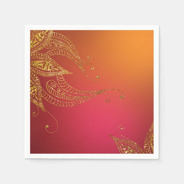 Guardanapo De Papel Gold Foil Arabe (Frente)