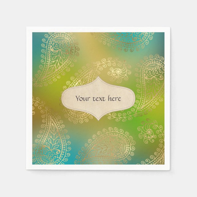 Guardanapo De Papel Gold Foil Arabe (Frente)