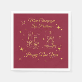 Guardanapo De Papel Gold Line Art New Year Design