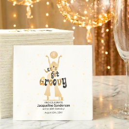 Guardanapo De Papel Gold Retro Let's Get Groovy 60th Birthday