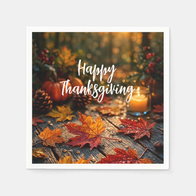 Guardanapo De Papel Golden Harvest Glow – Thanksgiving Greeting (Frente)
