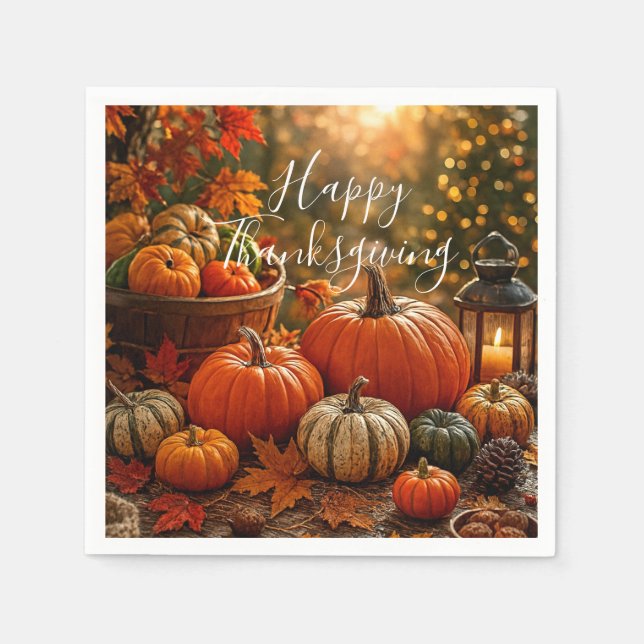 Guardanapo De Papel Golden Harvest Thanksgiving  (Frente)