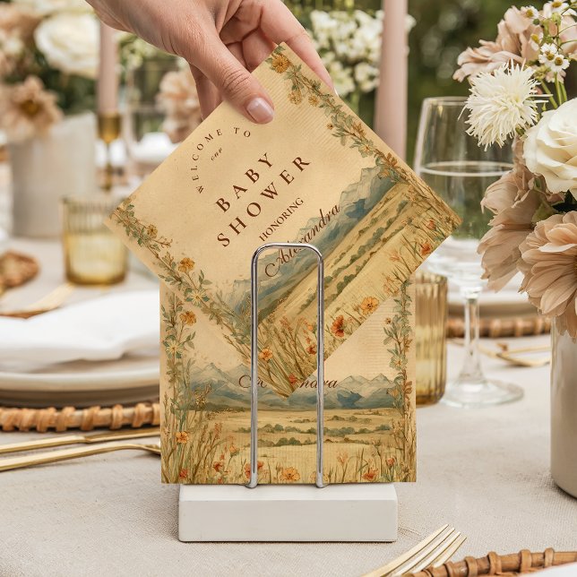 Guardanapo De Papel Golden Meadow Heirloom Baby Shower (Criador carregado)