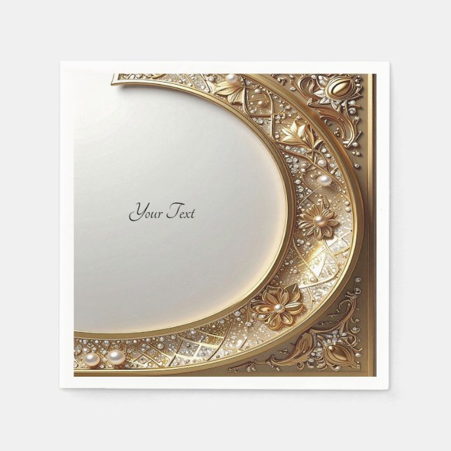 Guardanapo De Papel Golden Ornate Frame (Frente)