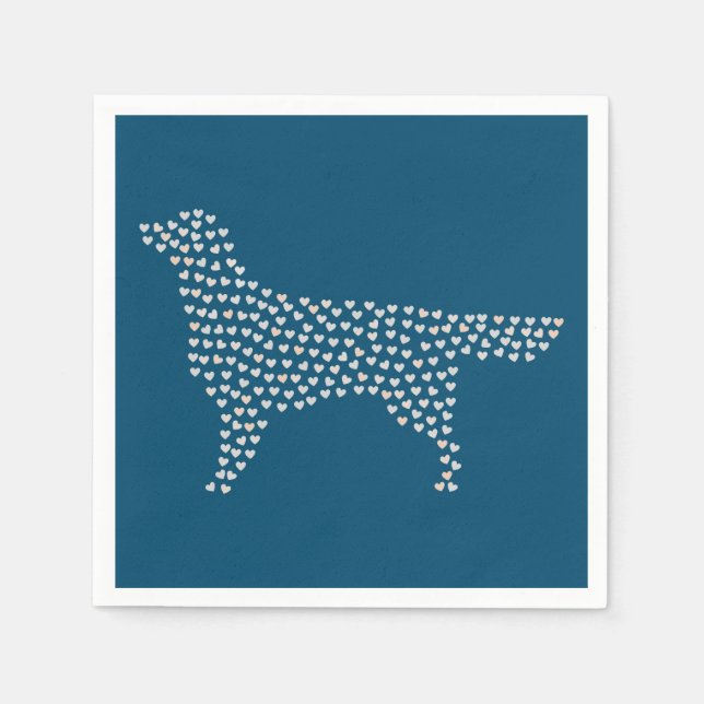 Guardanapo De Papel Golden Retriever Hearts (Frente)