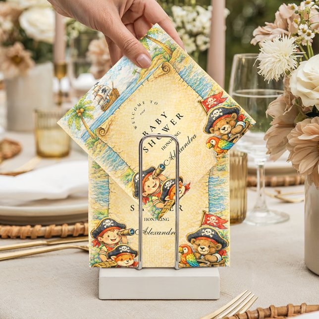 Guardanapo De Papel Golden Treasure Pirate Baby Shower (Criador carregado)