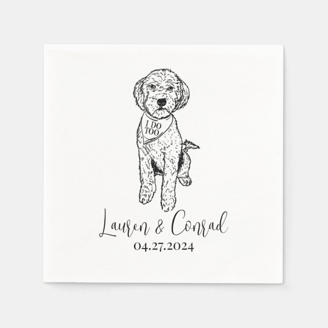 Guardanapo De Papel Goldendoodle Labradoodle Custom.Napkin Dog Weding (Frente)