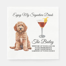 Guardanapo De Papel Goldendoodle Weding Signature Beber Napkins