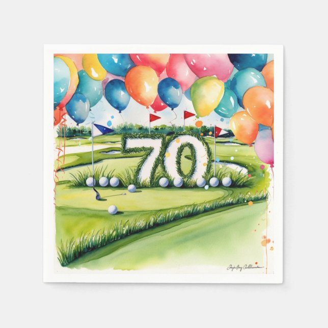 Guardanapo De Papel Golf 70th Birthday for golfer  (Frente)