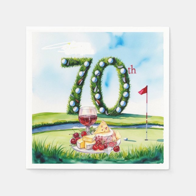 Guardanapo De Papel Golf 70th Birthday for golfer  (Frente)