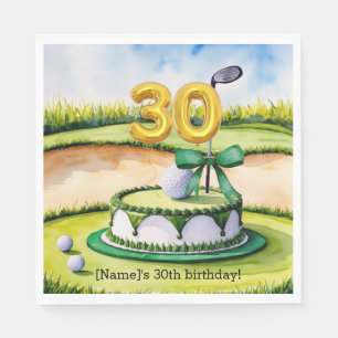 Guardanapo De Papel Golf aniversário de 30 anos Cake para o Golfe Part