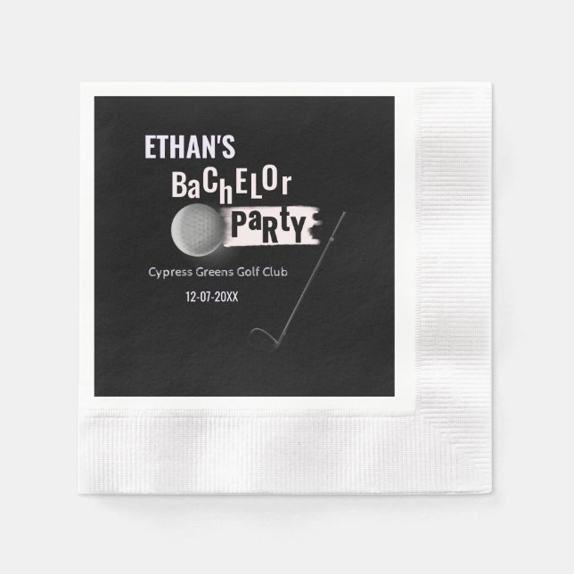 Guardanapo De Papel Golf Bachelor Party - Golfistas Festejando Engraça (Frente)
