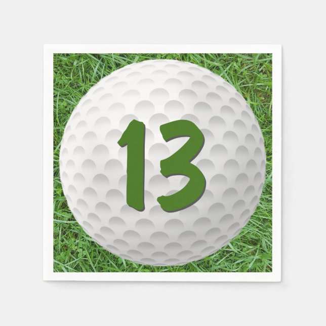 Guardanapo De Papel Golf Ball 13 Birthday Napkins (Frente)
