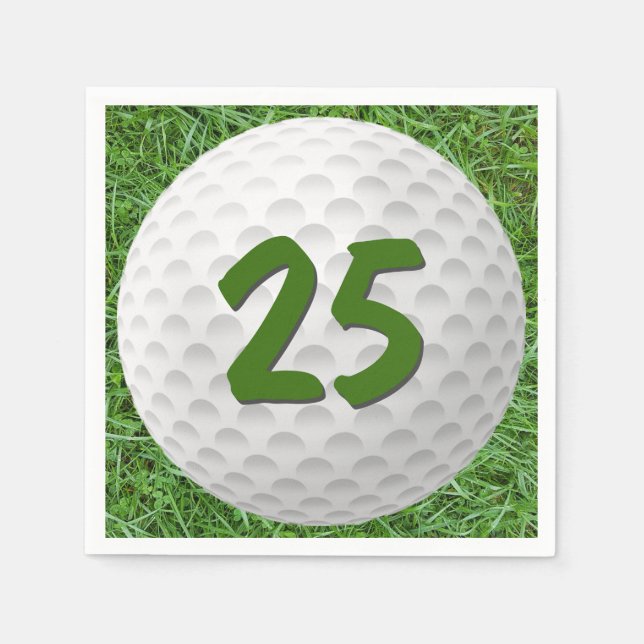 Guardanapo De Papel Golf Ball 25 Birthday Napkins (Frente)