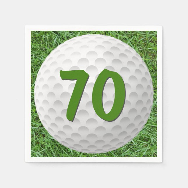 Guardanapo De Papel Golf Ball 70 Birthday Napkins (Frente)